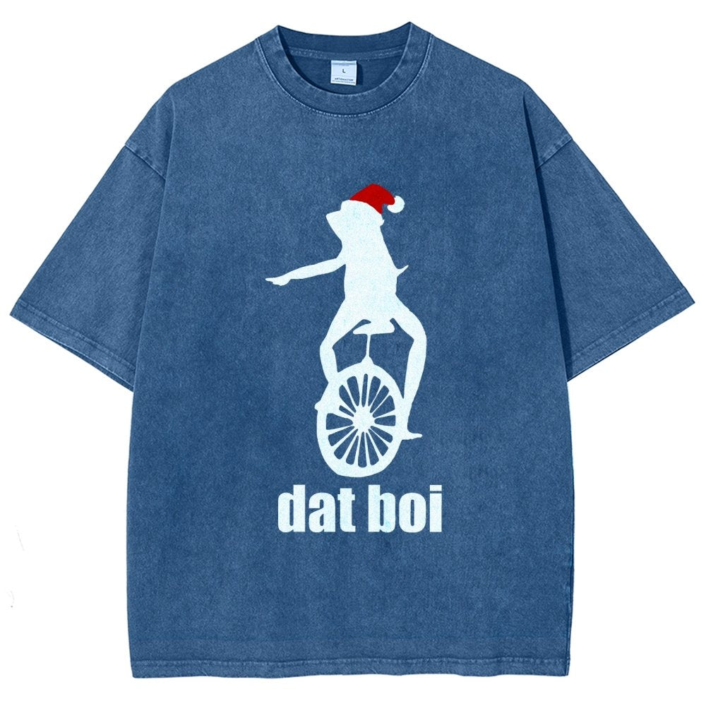 Christmas Here Comes Dat Boi Waddup Meme Vintage Distressed T-shirt