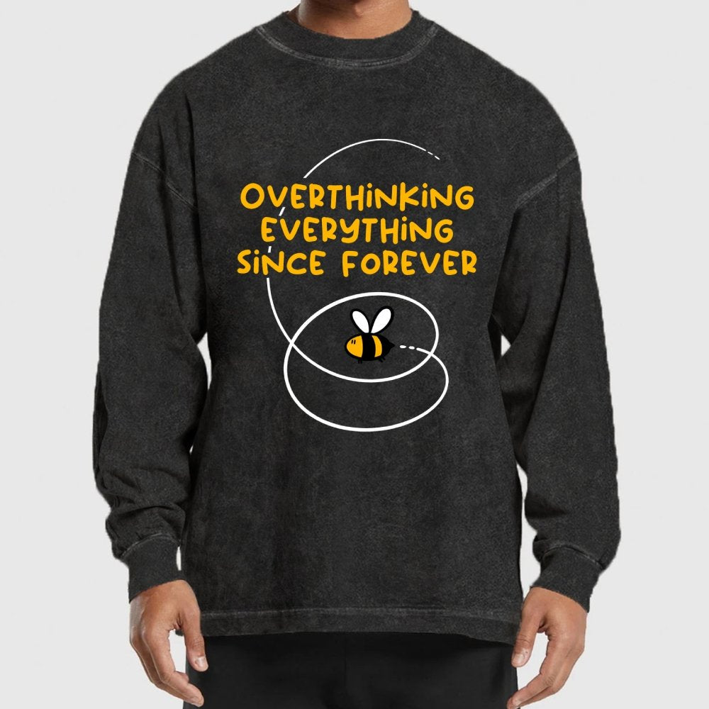 Overthinker Bee Washed Long Sleeve Tee