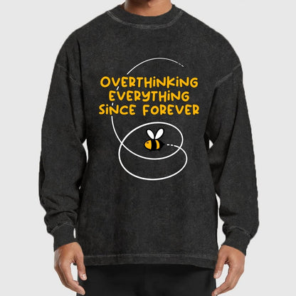 Overthinker Bee Washed Long Sleeve Tee