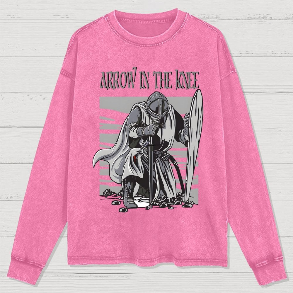 Arrow To The Knee Washed Long Sleeve Tee