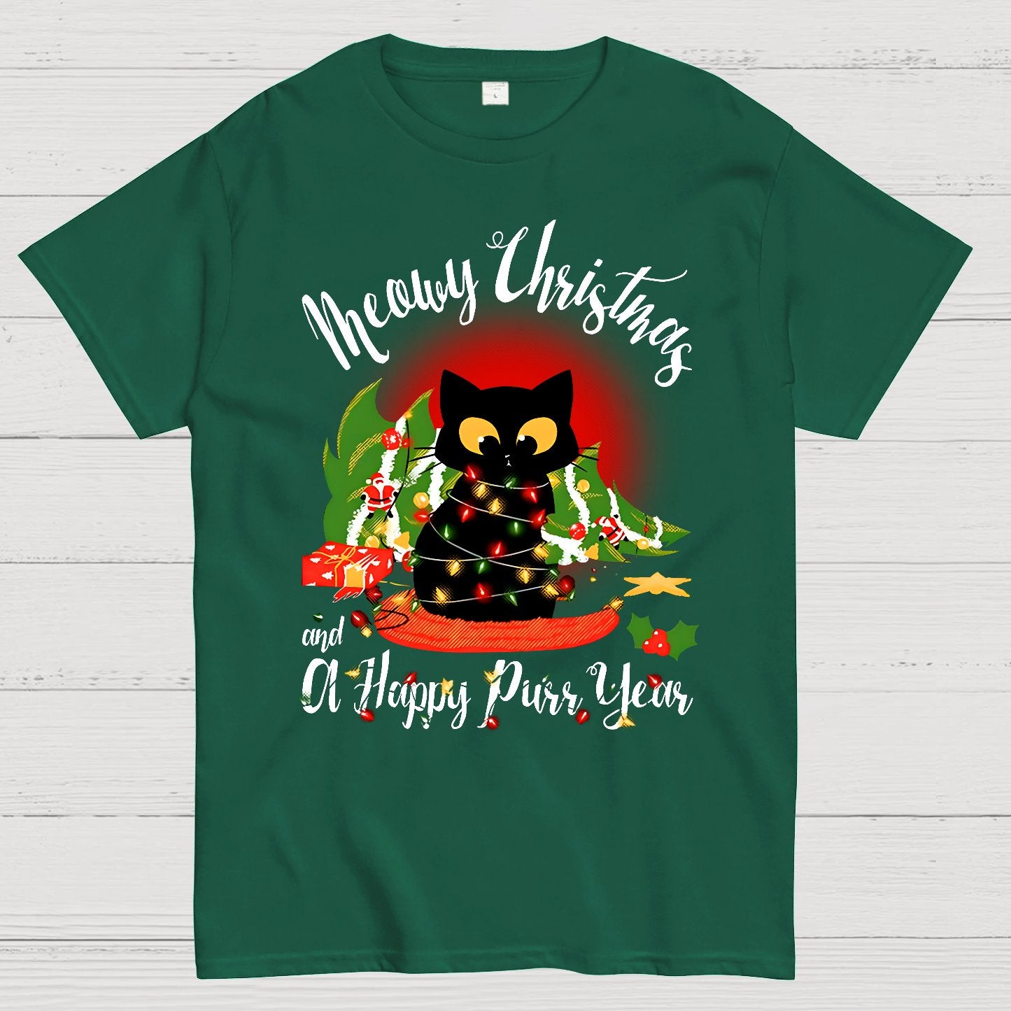Happy Purr Year Christmas Geek T-Shirt