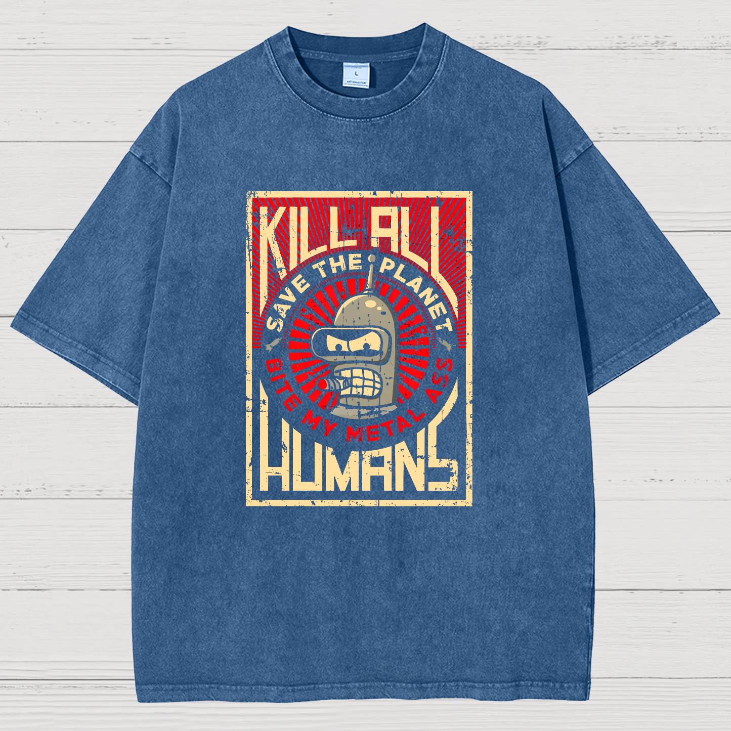 Save The Earth And Kill All Humans Nerdy Vintage Distressed T-shirt