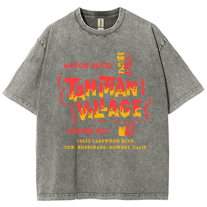 Tahitian Village - Downey, CA - Vintage Tiki Bar Vintage Distressed T-shirt