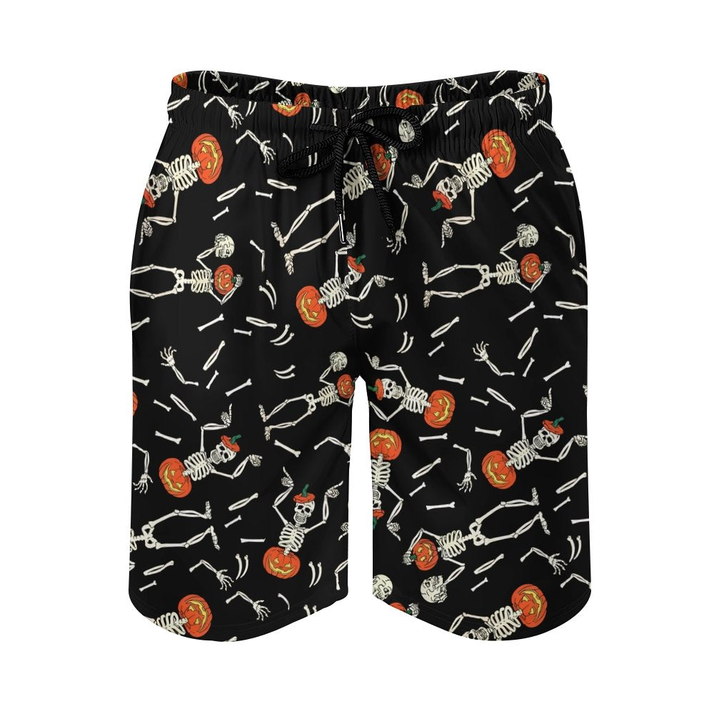 Pumpkin Skull Halloween Geek Shorts