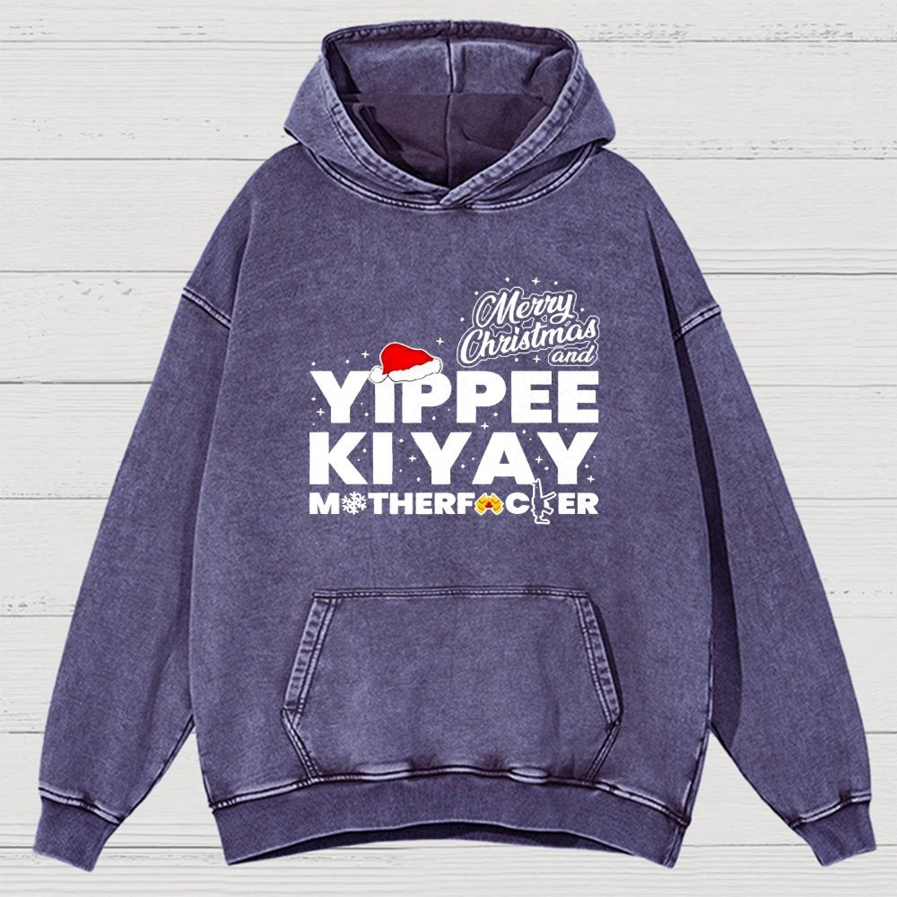 Merry Christmas And Yippee Ki Yay Motherfucker Vintage Distressed Hoodie