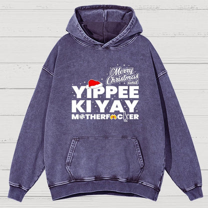 Merry Christmas And Yippee Ki Yay Motherfucker Vintage Distressed Hoodie
