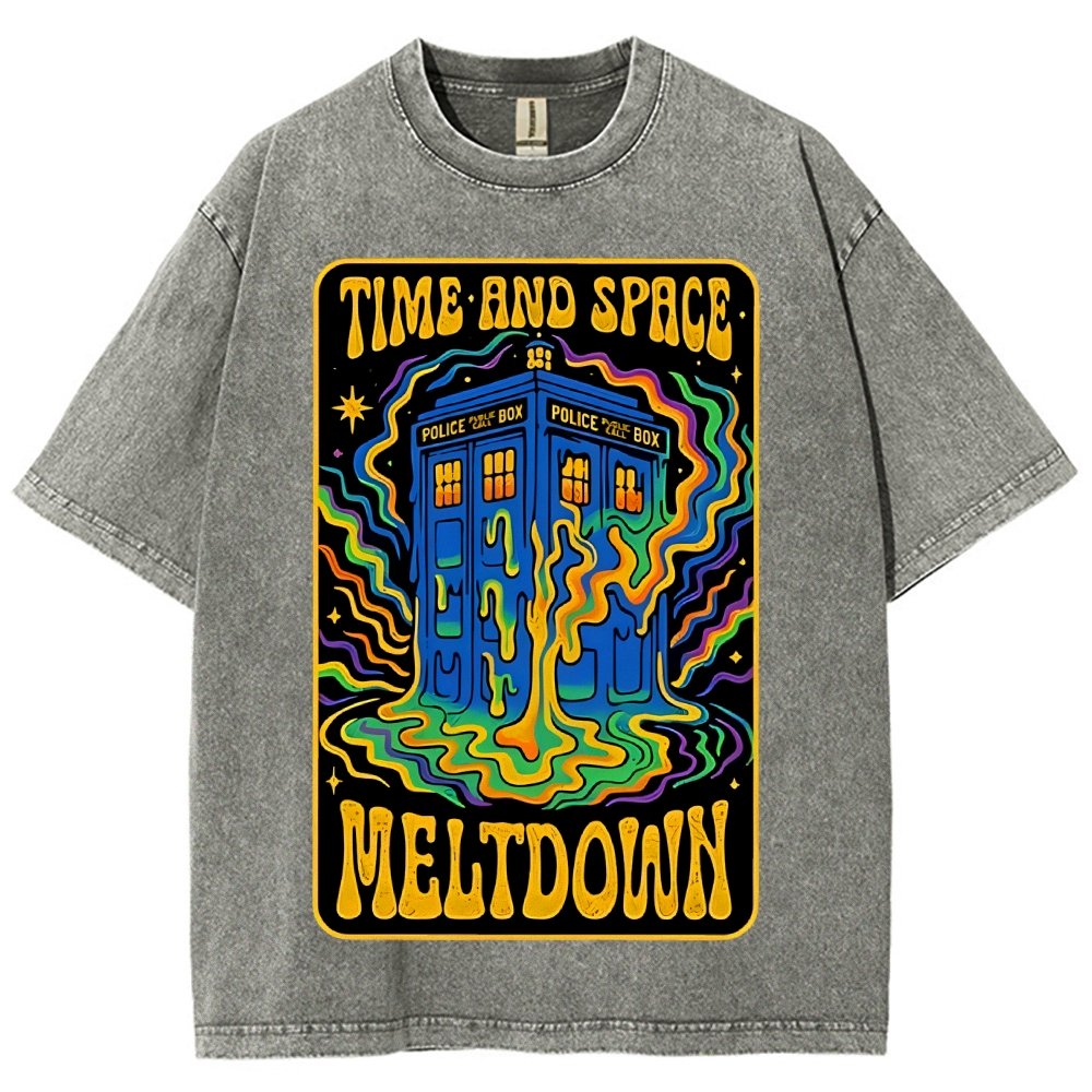 Time And Space Meltdown Vintage Distressed T-shirt