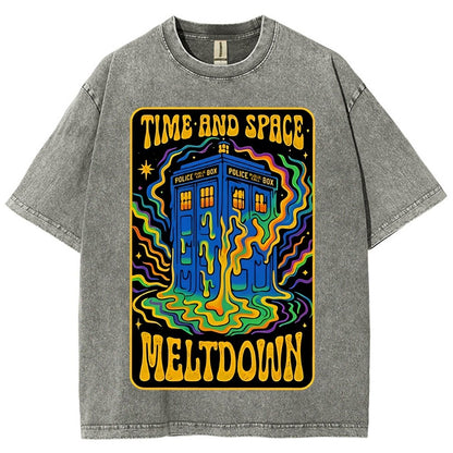 Time And Space Meltdown Vintage Distressed T-shirt