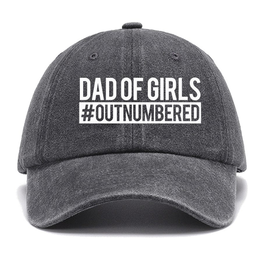Dad of Girls Outnumbered, Father's Day Funny Cotton Hat