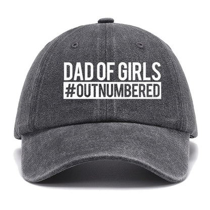 Dad of Girls Outnumbered, Father's Day Funny Cotton Hat