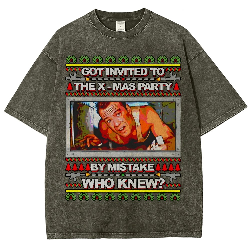 Got invited to the X-mas Party Vintage Distressed T-shirt