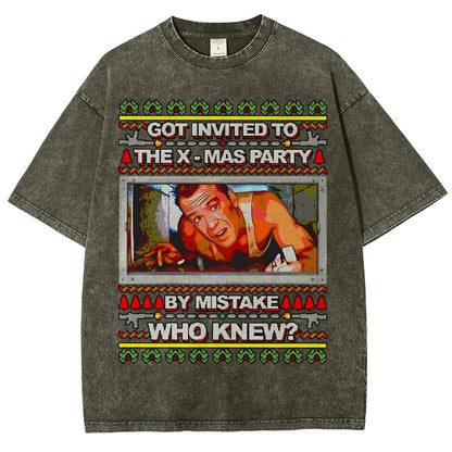 Got invited to the X-mas Party Vintage Distressed T-shirt