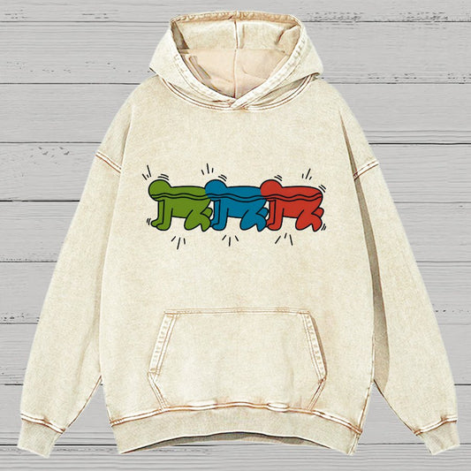 Abstract Centipede Vintage Distressed Hoodie