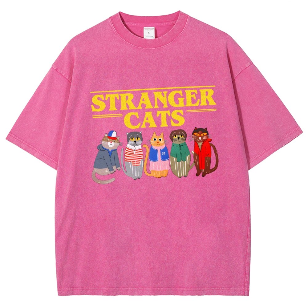 Stranger Cats Vintage Distressed T-shirt