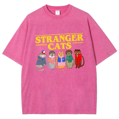Stranger Cats Vintage Distressed T-shirt
