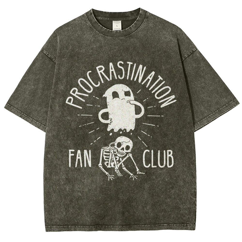 Procrastination Fan Club Vintage Distressed T-shirt