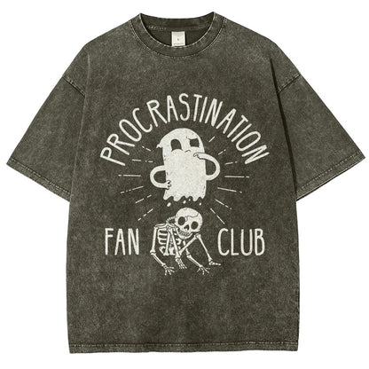 Procrastination Fan Club Vintage Distressed T-shirt