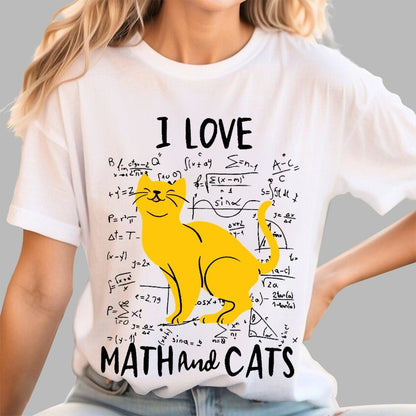 I Love Math And Cats Unisex Geek T-Shirt