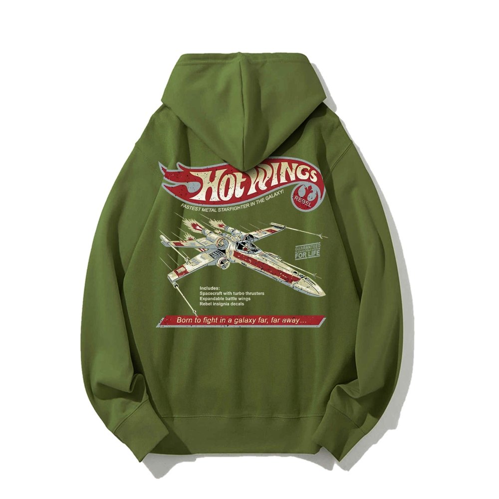 Hot Wings Rebel Printed Back Unisex Cotton Hoodie