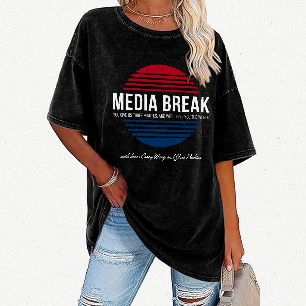 Media Break Vintage Distressed T-shirt