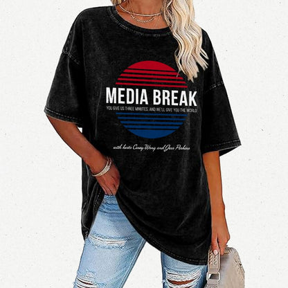 Media Break Vintage Distressed T-shirt