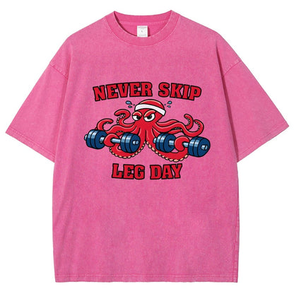 Octo-Leg Day Vintage Distressed T-shirt