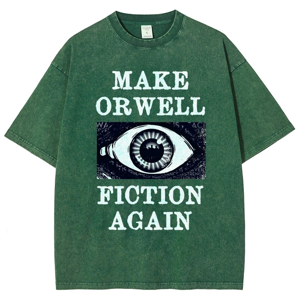 Make Orwell Fiction Again Vintage Distressed T-shirt
