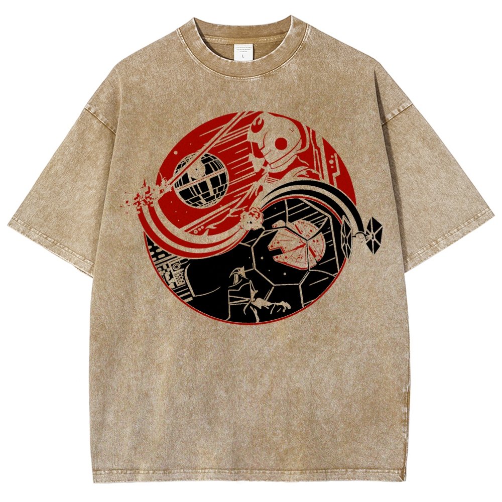 Yin Yang Vintage Distressed T-shirt