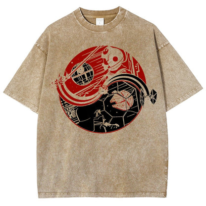 Yin Yang Vintage Distressed T-shirt