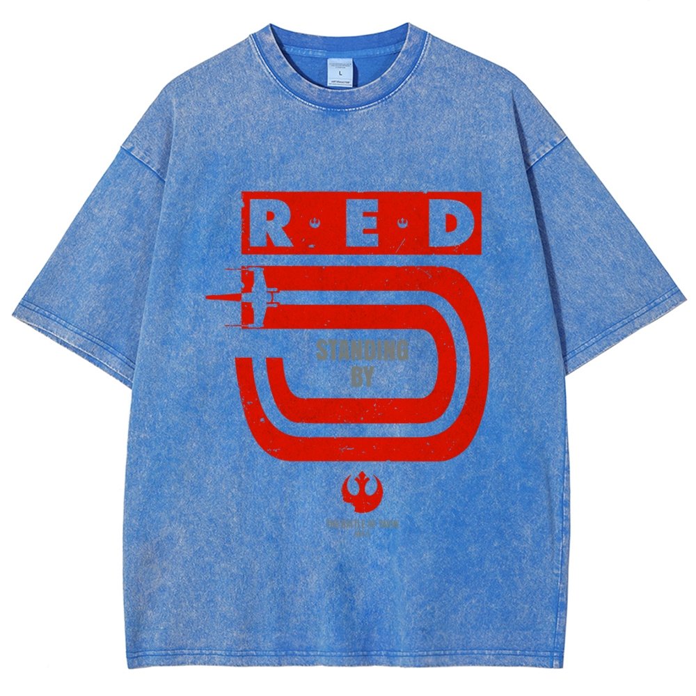 Red Star Standing By Vintage Distressed T-shirt