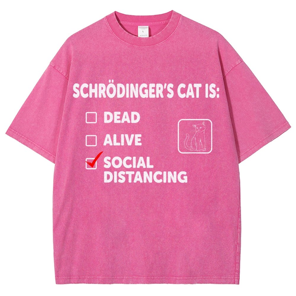 Schrodinger's Social Distancing Vintage Distressed T-shirt