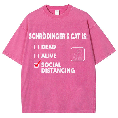 Schrodinger's Social Distancing Vintage Distressed T-shirt