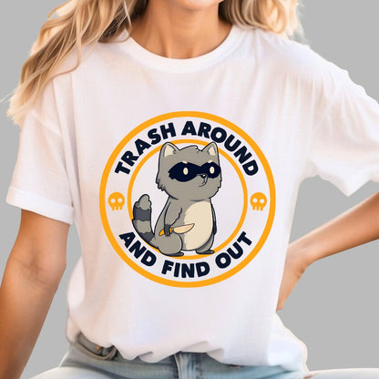 Trash Around Raccoon Geek T-Shirt