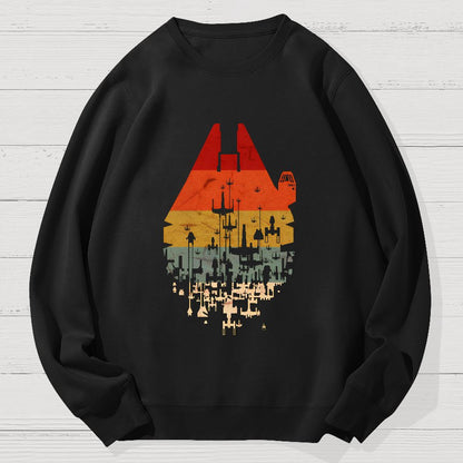 Retro Battleship Geek Cotton Sweatshirt