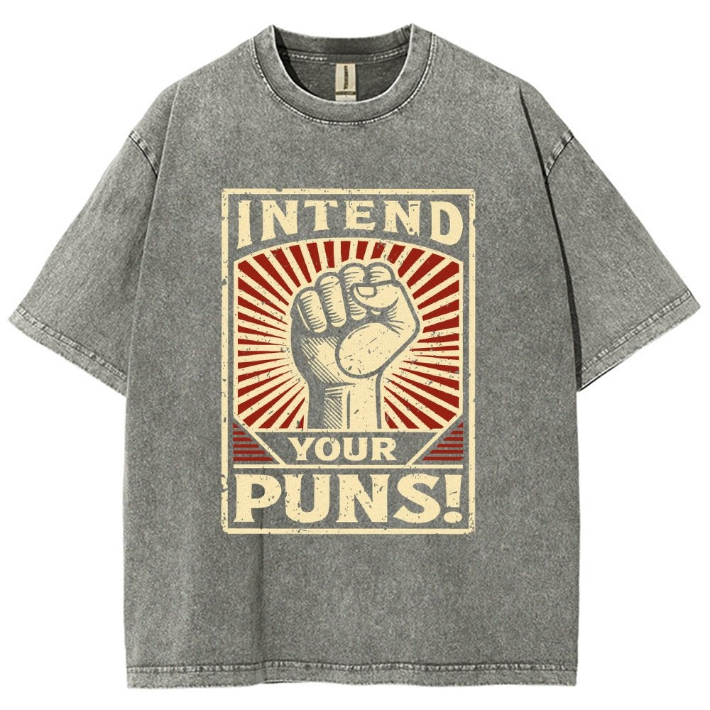 Intend Your Puns Vintage Distressed T-shirt