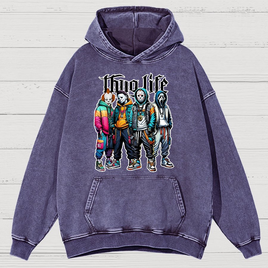 Horror Character Halloween Vintage Distressed Hoodie