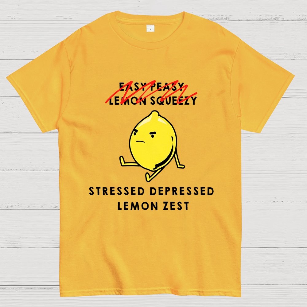 Stressed Depressed Lemon Zest Geek T-Shirt