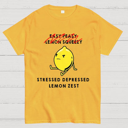 Stressed Depressed Lemon Zest Geek T-Shirt