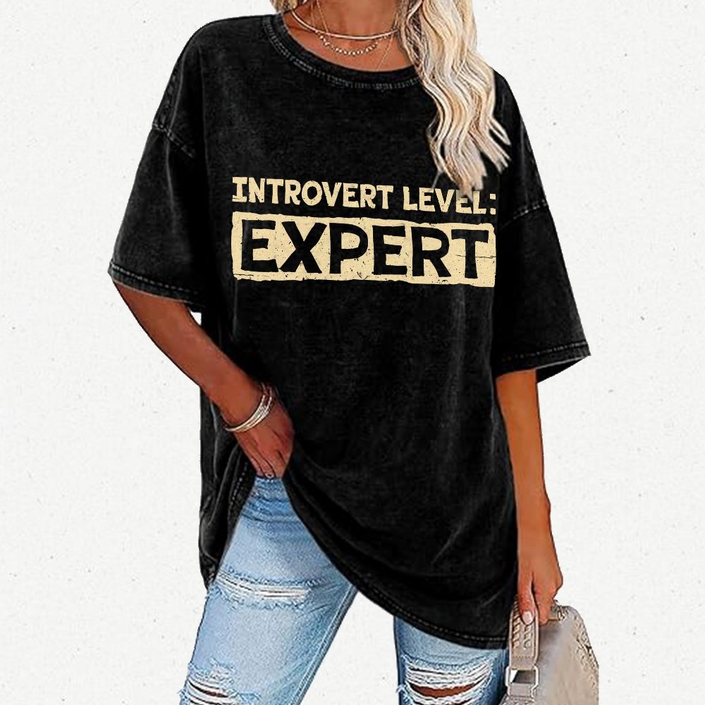 Introvert Level:Expert Vintage Distressed T-shirt