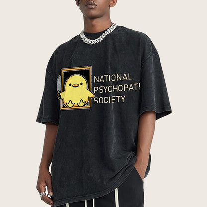 National Psychopath Sociaty Vintage Distressed T-shirt