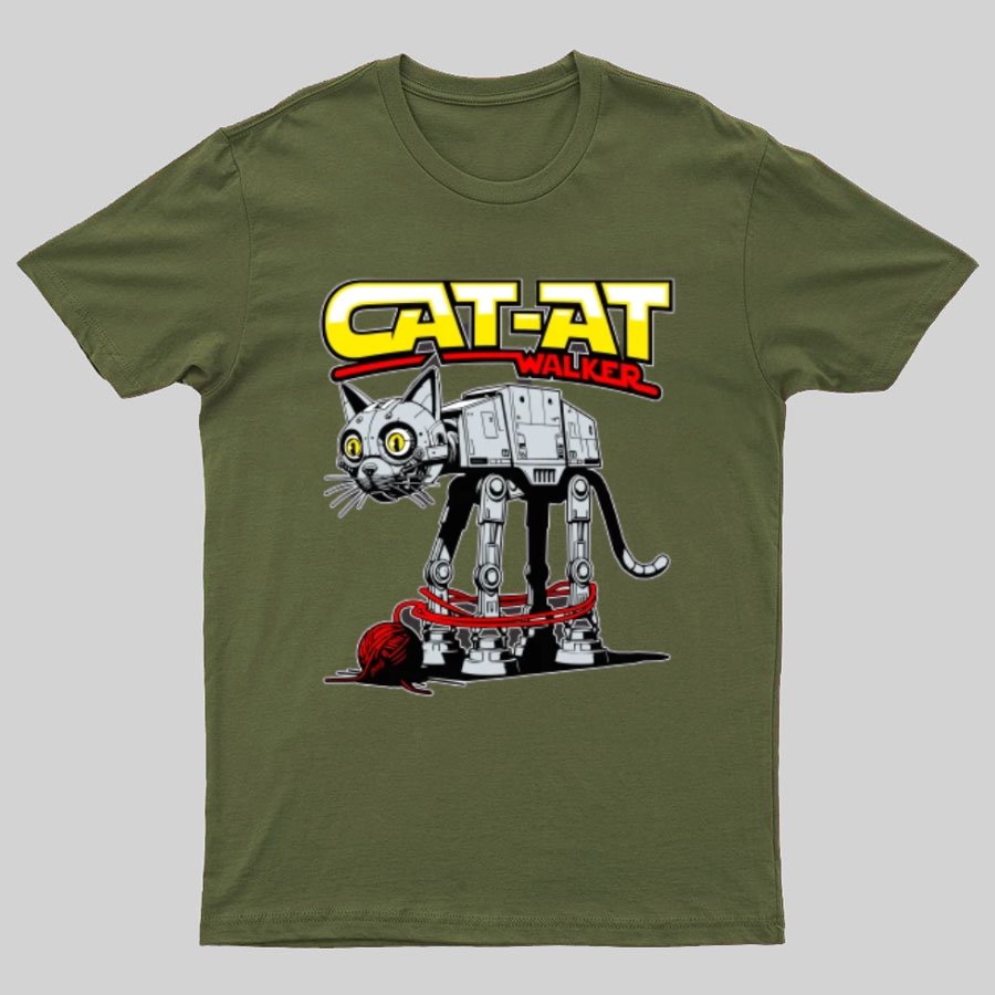 Funny Cat-at Walker， Cat Geeky T-Shirt