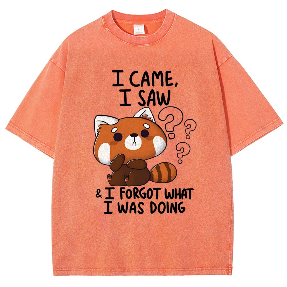 I Came I Saw I Forgot What I Was Doing Forgetful Red Panda Vintage Distressed T-shirt