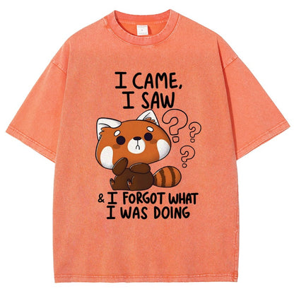 I Came I Saw I Forgot What I Was Doing Forgetful Red Panda Vintage Distressed T-shirt