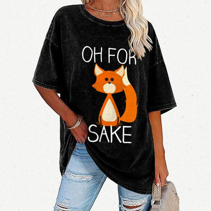 Oh For Fox Sake Vintage Distressed T-shirt