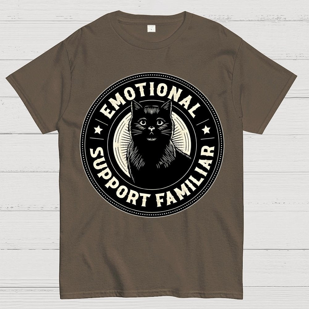 Emotional Support Familiar Black Cat Geek T-Shirt