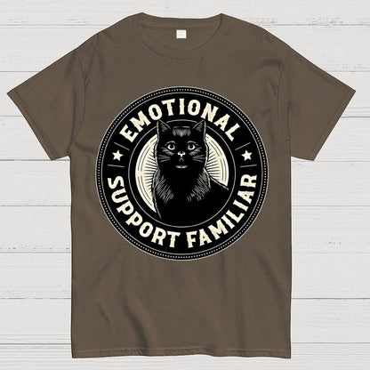Emotional Support Familiar Black Cat Geek T-Shirt