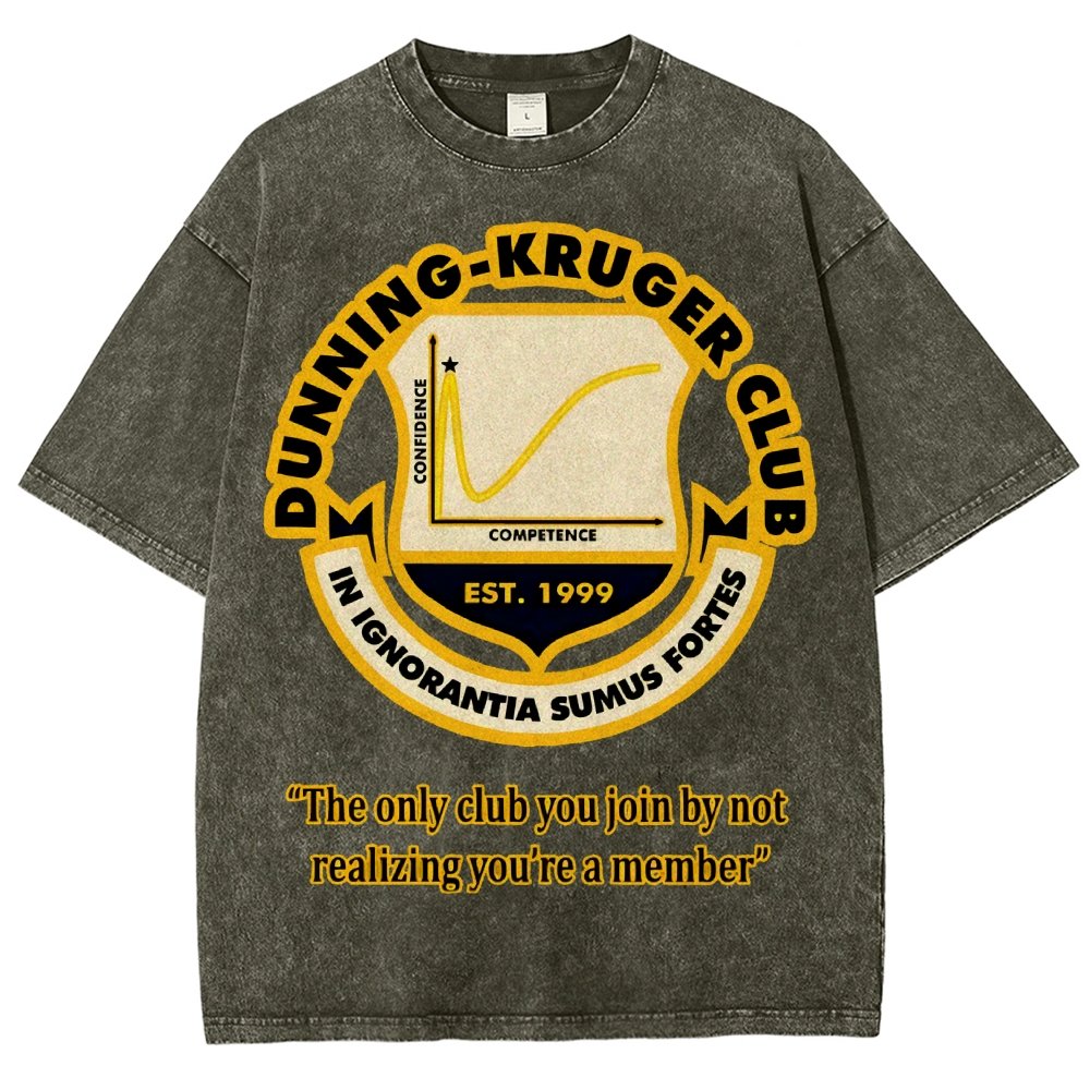 Dunning-Kruger Club Vintage Distressed T-shirt