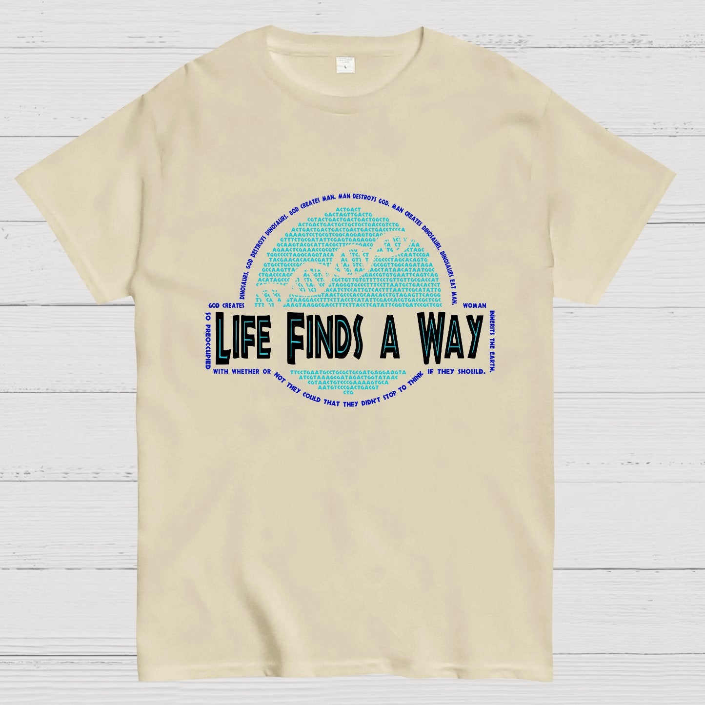 Dino DNA Typography Nerdy T-Shirt