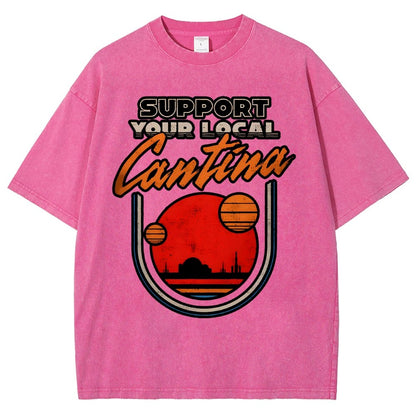 Support Your Local Hangout Vintage Distressed T-shirt