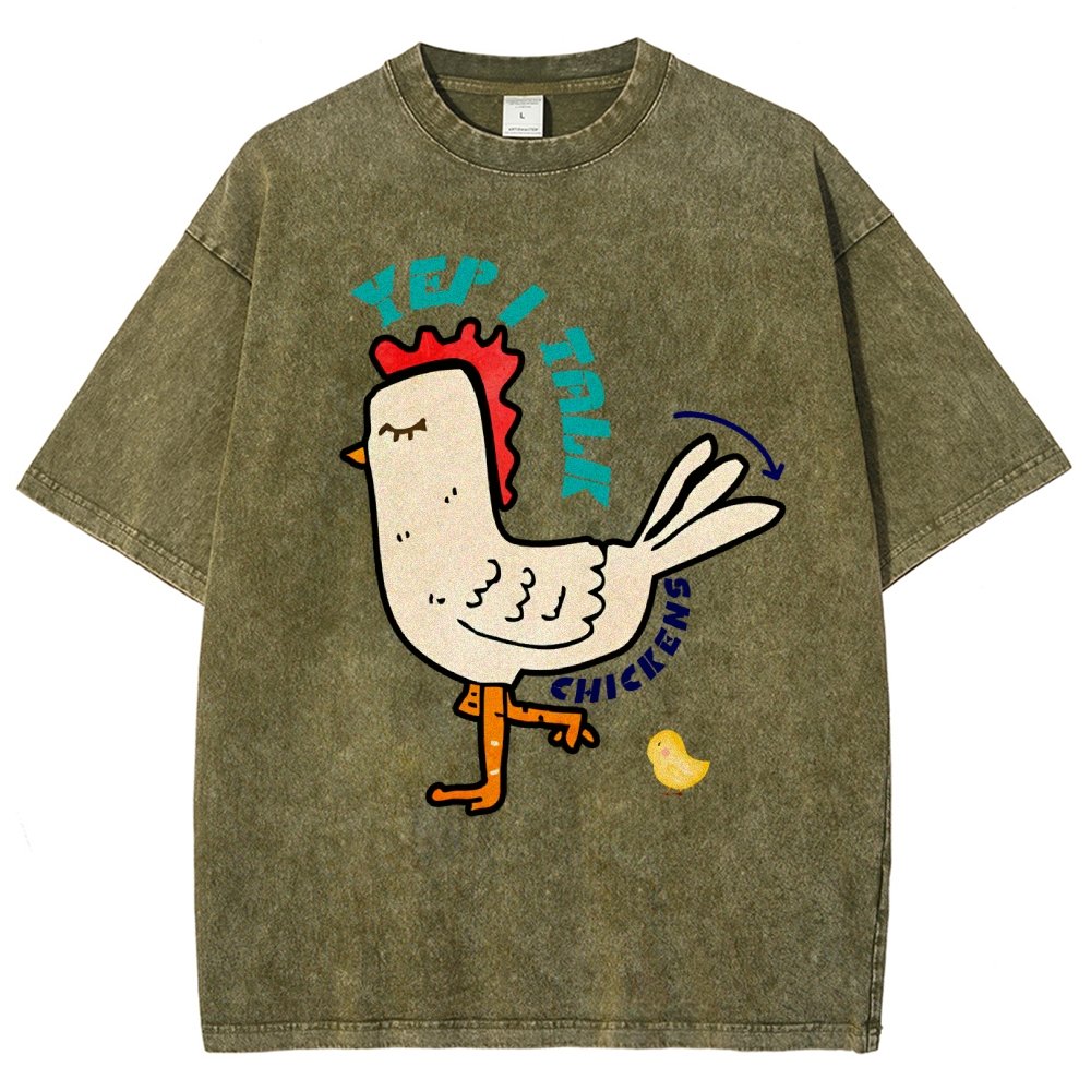 Best Yep I Talk To Chickens Vintage Distressed T-shirt